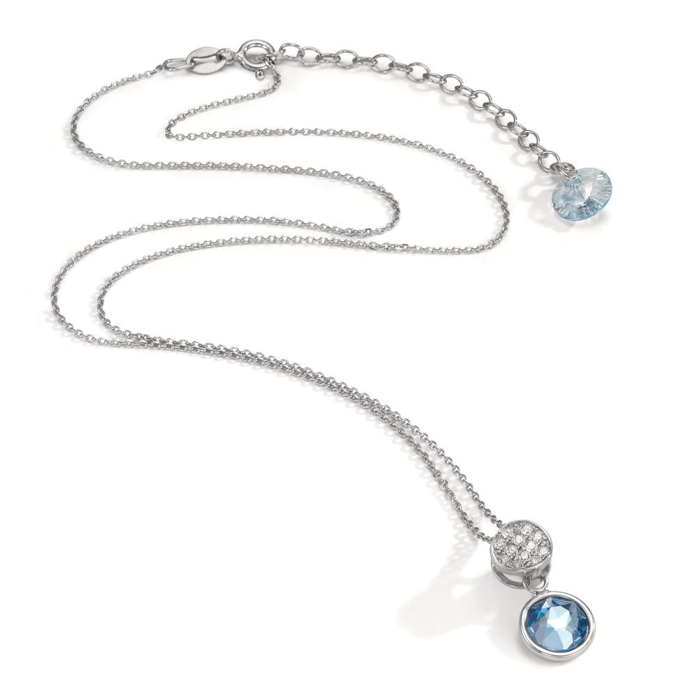 Collana Argento Zirconia acqua rodiato 42-47 cm