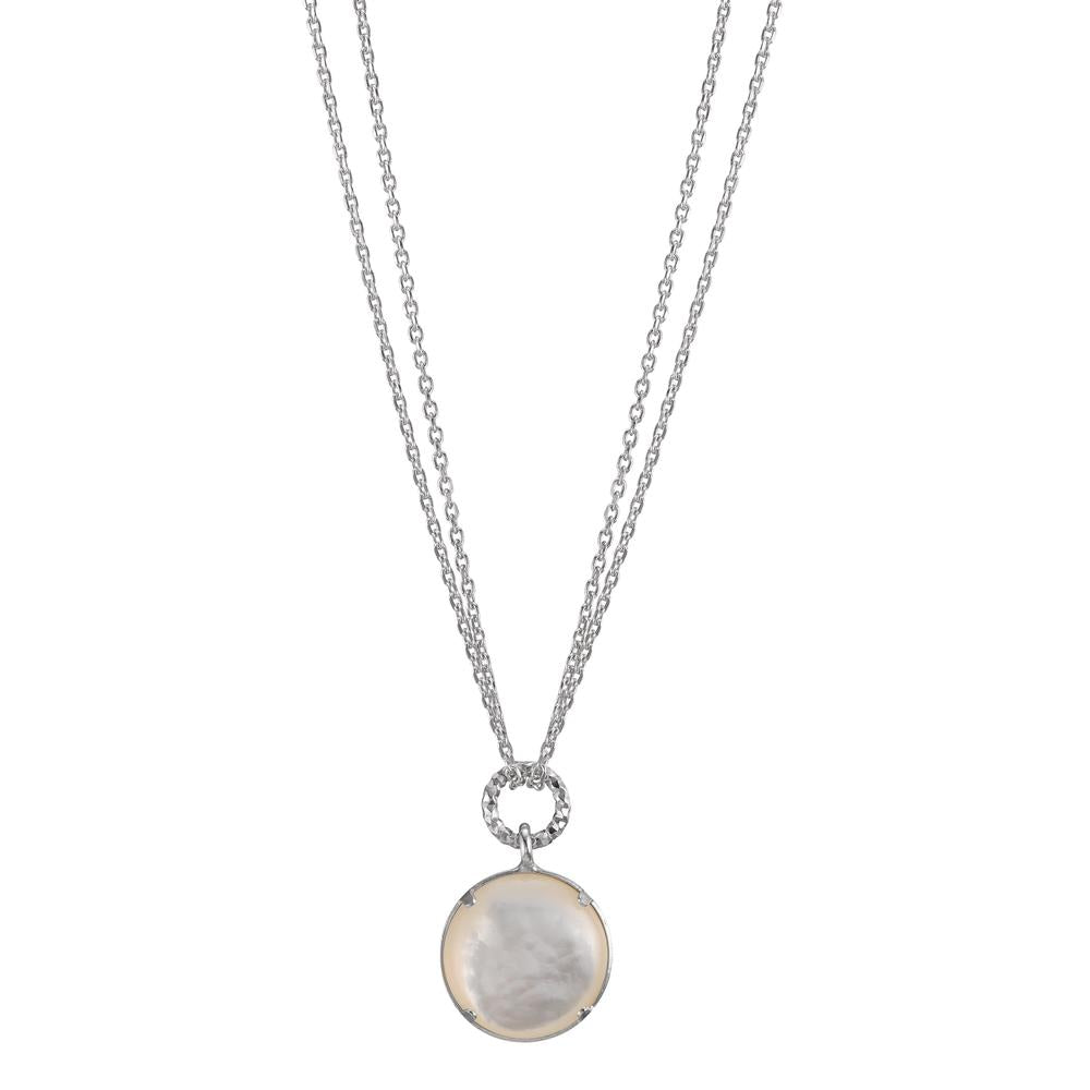 Necklace Silver Rhodium plated Mother of pearl 36-40 cm Ø12.5 mm