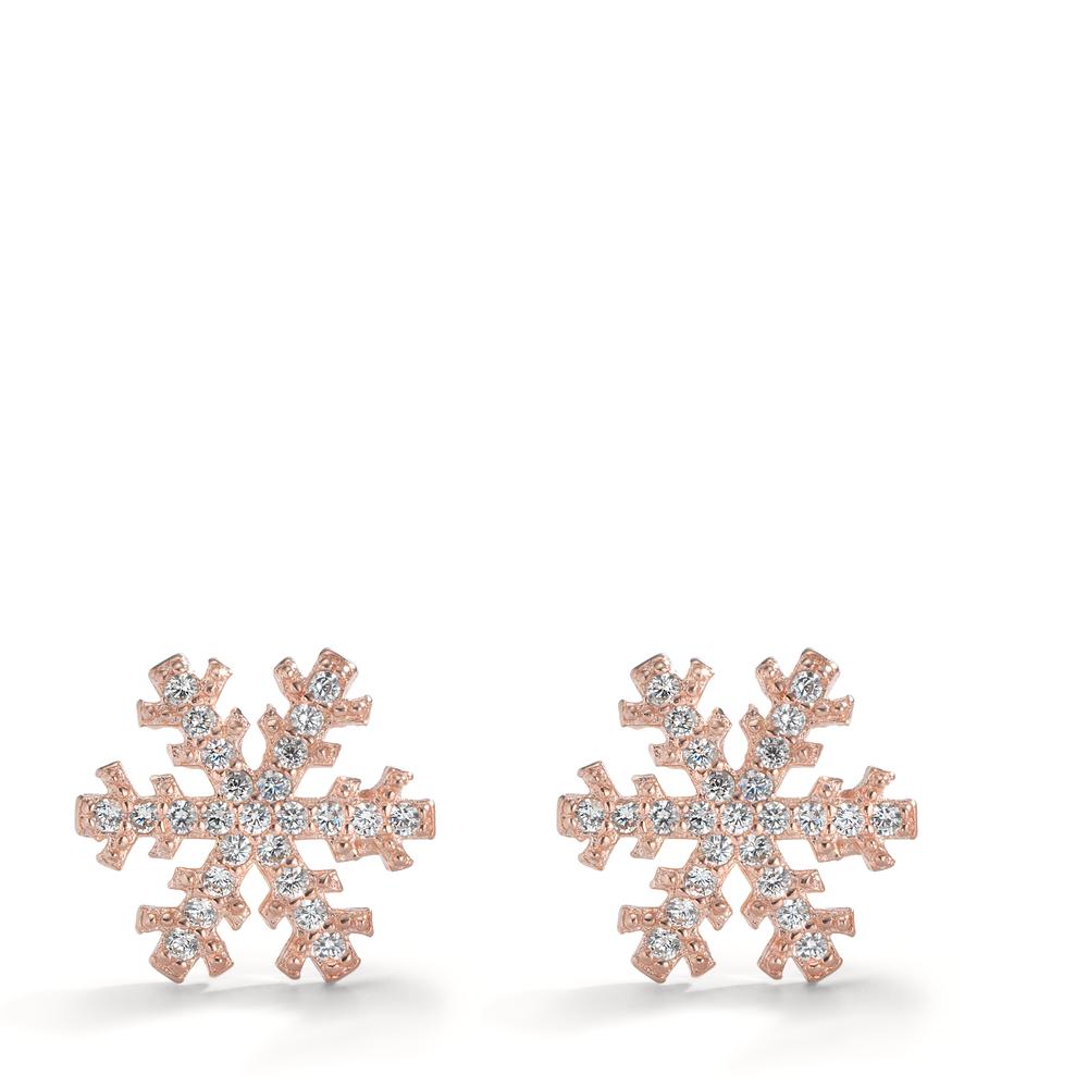 Stud earrings Silver Rose Gold plated Snowflake Ø10 mm