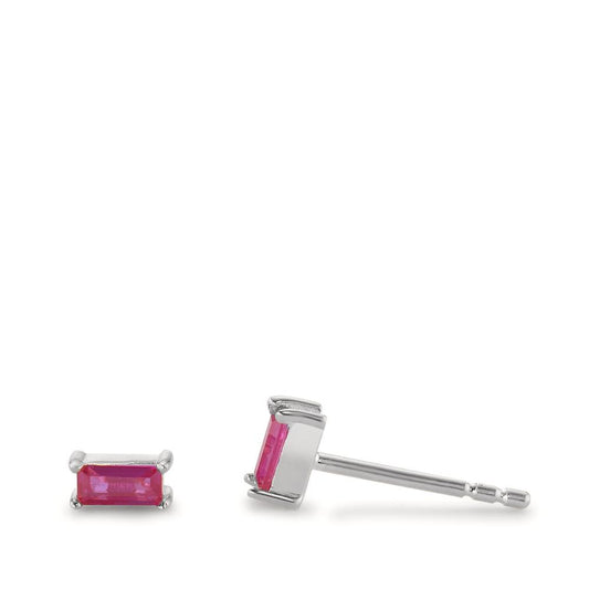 Ohrstecker Silber Zirkonia pink, 2 Steine rhodiniert