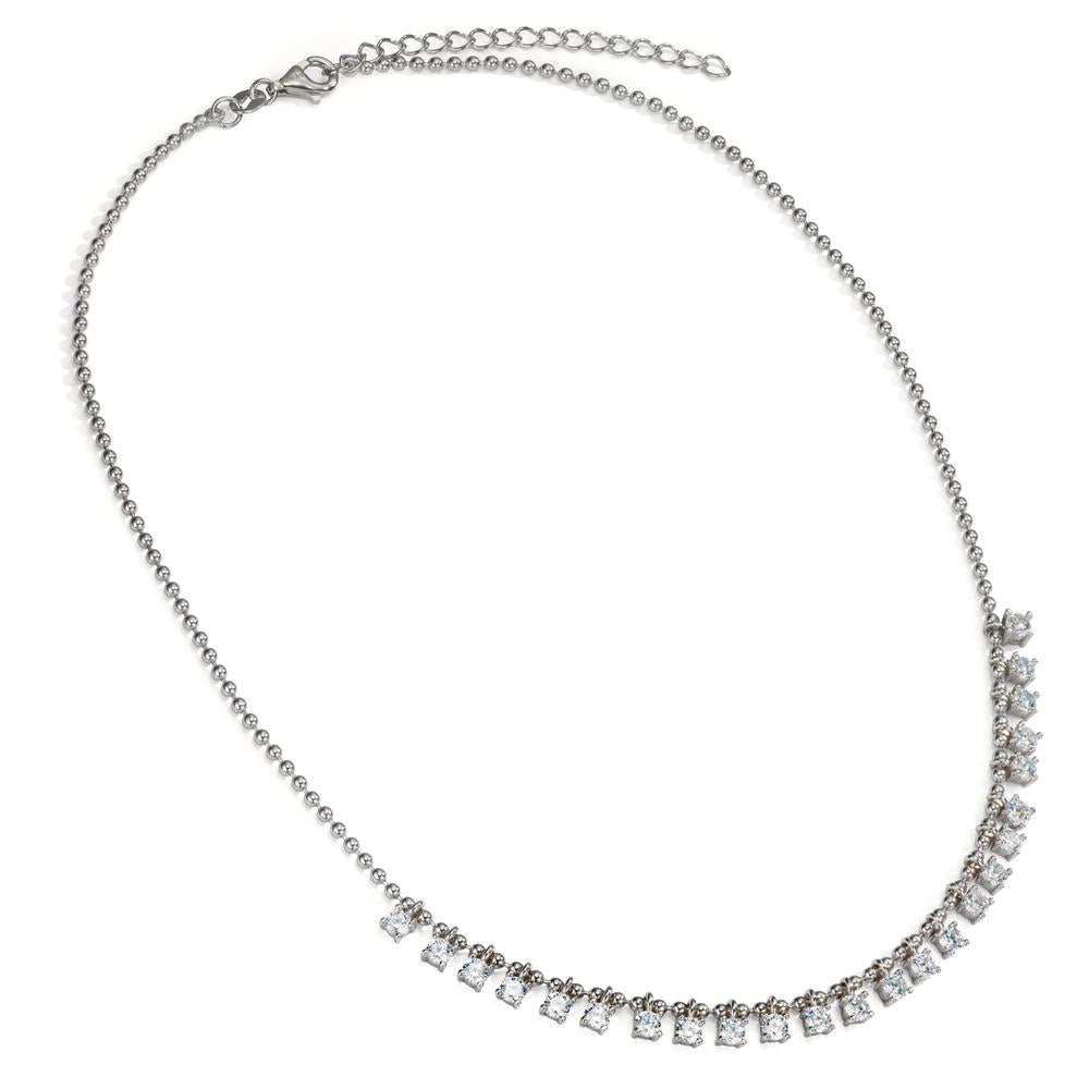 Collana Argento Zirconia 24 pietra rodiato 37-42 cm