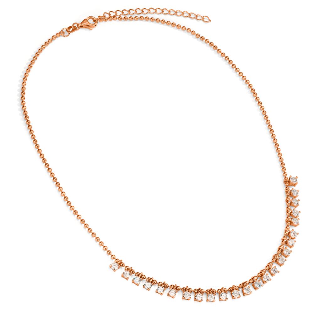 Necklace Silver Zirconia 24 Stones Rose Gold plated 37-42 cm