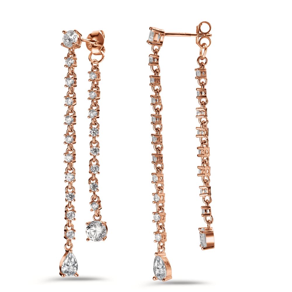 Drop Earrings Silver Zirconia 42 Stones Rose Gold plated