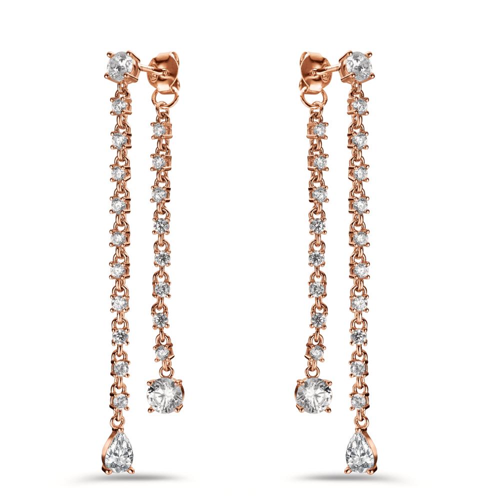 Drop Earrings Silver Zirconia 42 Stones Rose Gold plated