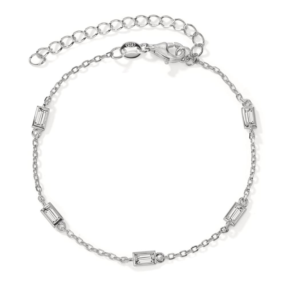 Armband Silber Zirkonia 5 Steine rhodiniert verstellbar