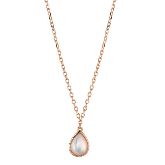 Collar Plata Rosa Dorado Madre perla 40-45 cm Ø10 mm