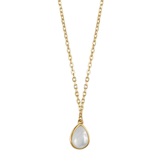Collar Plata Amarillo Dorado Madre perla 40-45 cm Ø10 mm