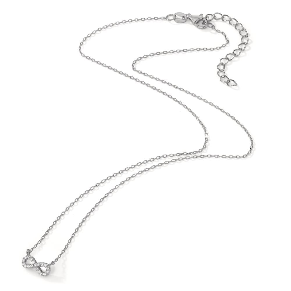 Collier Silber Zirkonia 19 Steine rhodiniert Infinity verstellbar