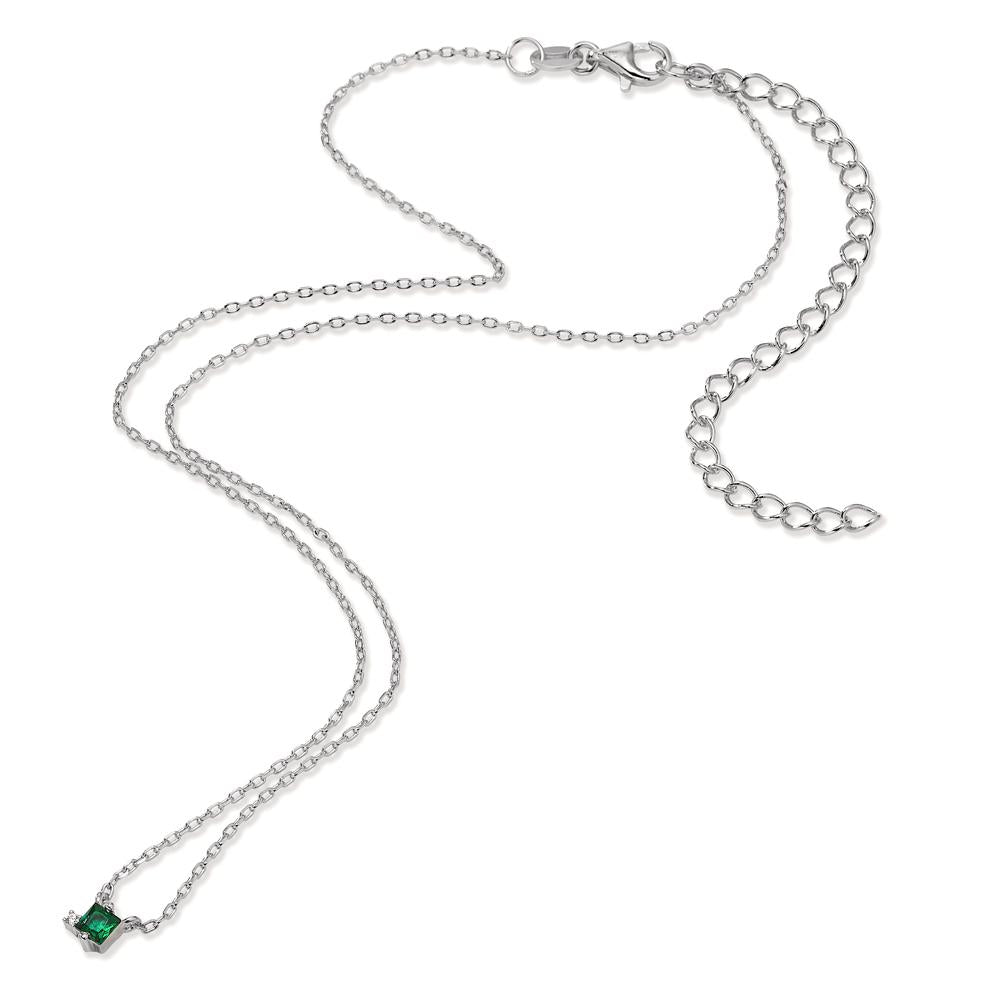 Collana Argento Zirconia 2 pietra rodiato 35-43 cm