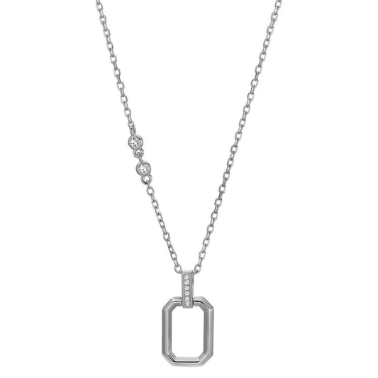 Collana Argento Zirconia 8 pietra rodiato 40-45 cm