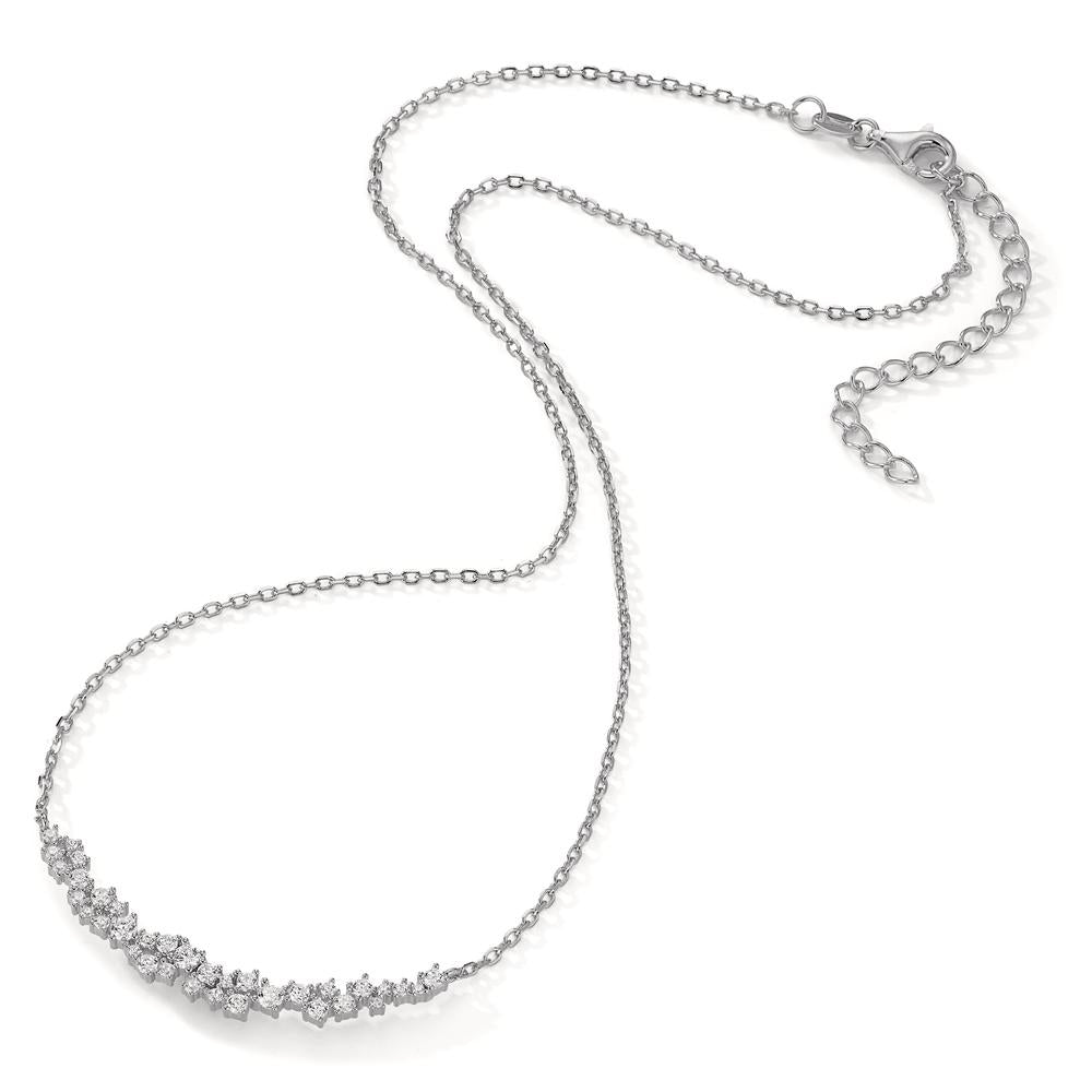 Collana Argento Zirconia 35 pietra rodiato 40-45 cm