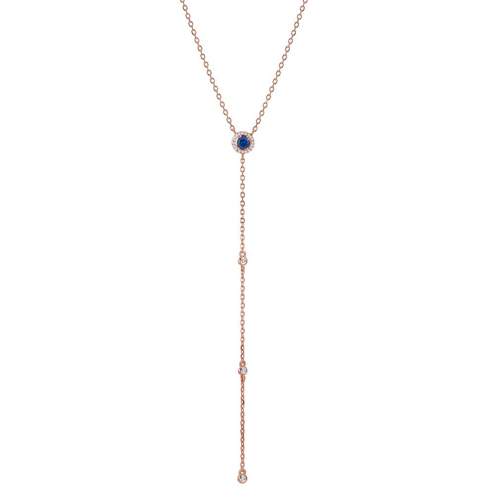 Y-Collier Silber Zirkonia rosé vergoldet verstellbar