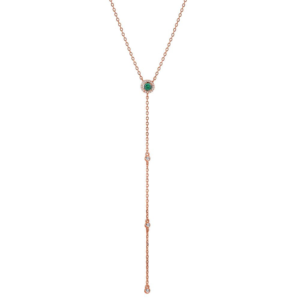 Y-Collier Silber Zirkonia rosé vergoldet verstellbar