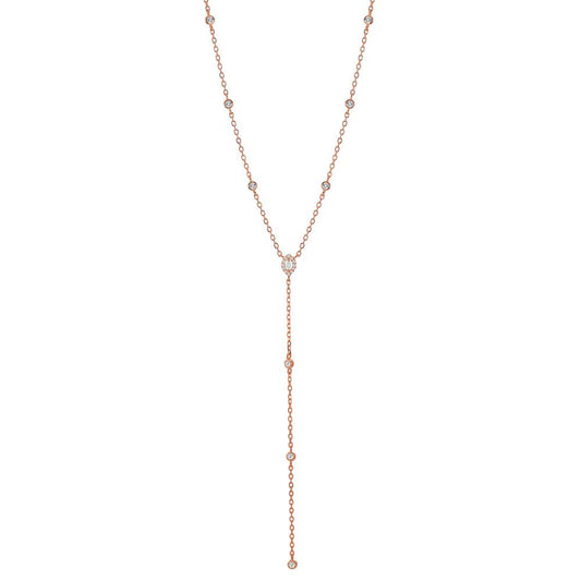 Collar Plata Rosa Dorado 40-45 cm