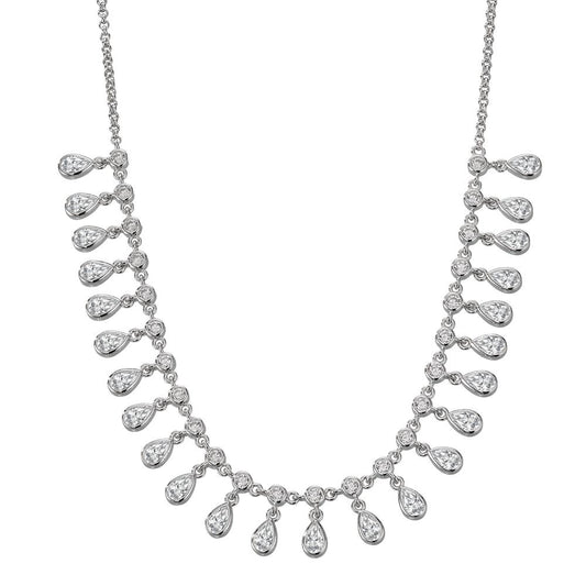 Necklace Silver Zirconia Rhodium plated 36-41 cm