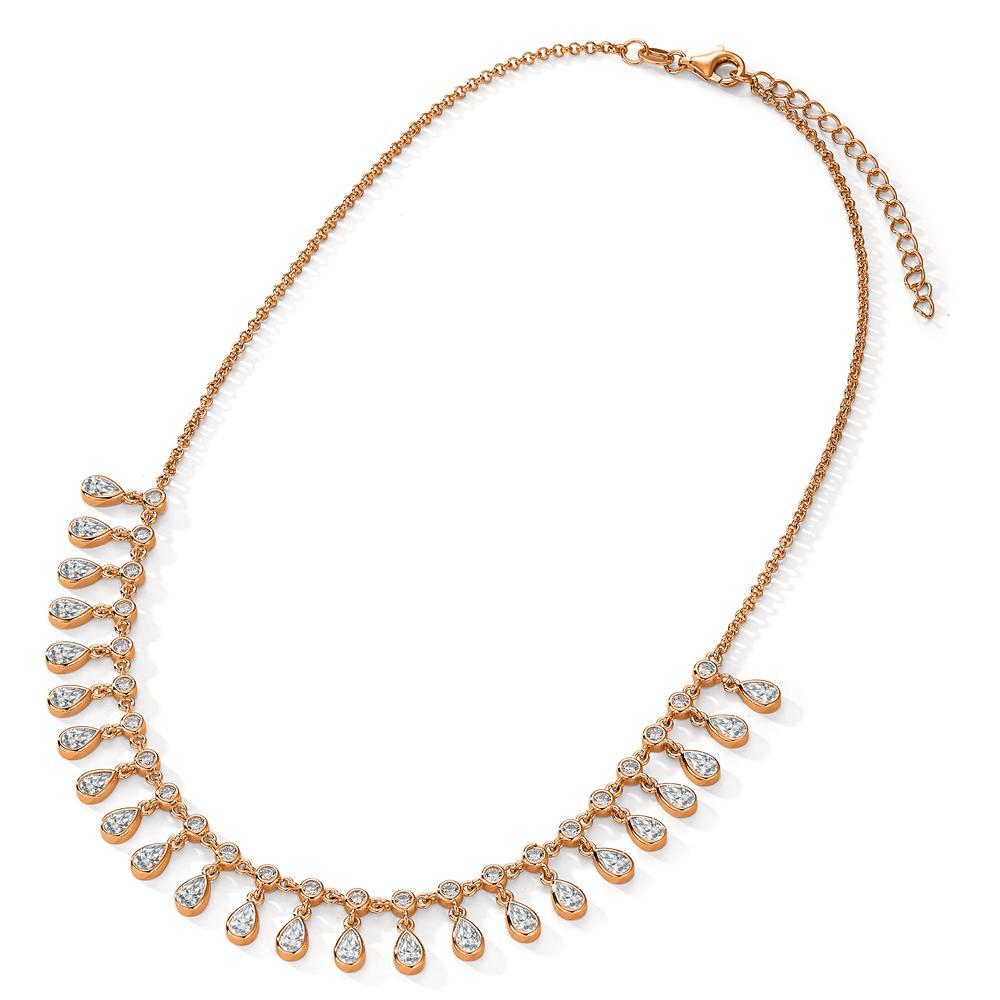 Necklace Silver Zirconia Rose Gold plated 36-41 cm