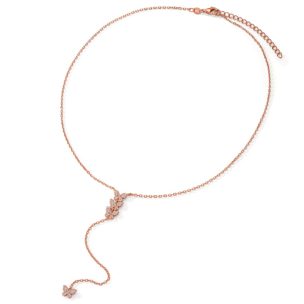 Y-Collier Silber Zirkonia rosé vergoldet Schmetterling verstellbar