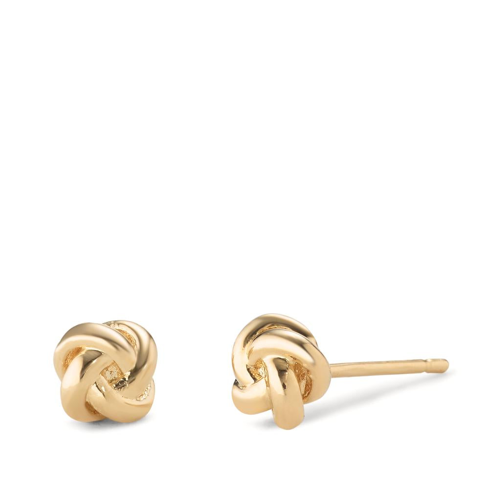 Clous d'oreilles Bronze jaune Plaqué or Nœud Ø7 mm