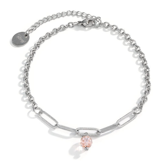 Armband Edelstahl Zirkonia rosa verstellbar