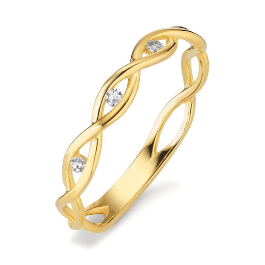 Fingerring 375/9 K Gelbgold Zirkonia 4 Steine