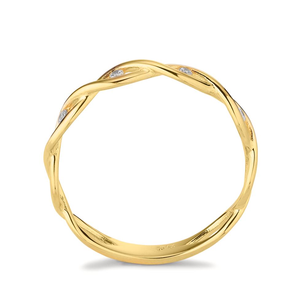 Fingerring 375/9 K Gelbgold Zirkonia 4 Steine