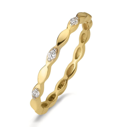 Stacking ring 9k Yellow Gold Zirconia 3 Stones