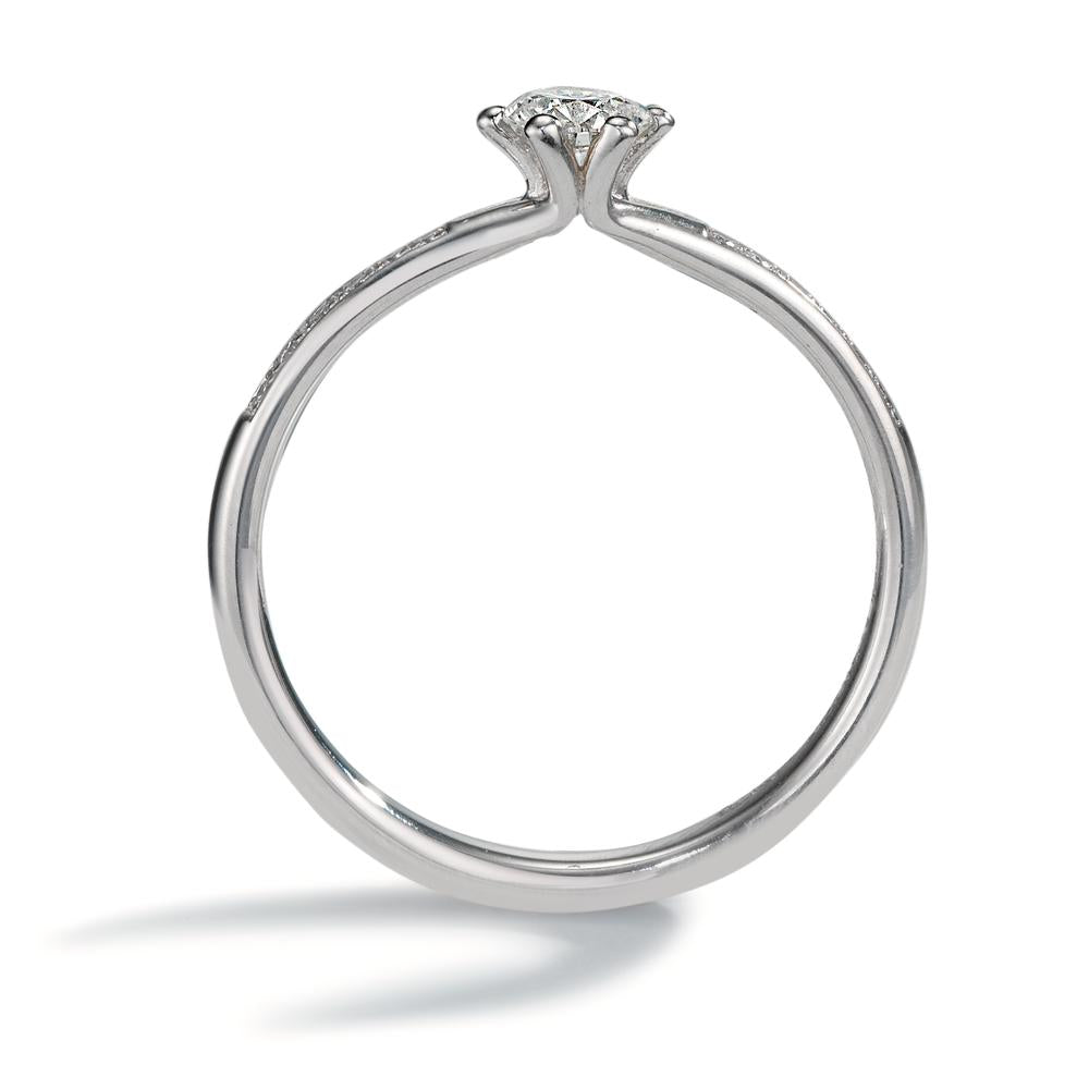 Solitär Ring 950 Platin Diamant 0.364 ct, 13 Steine, w-si, GIA