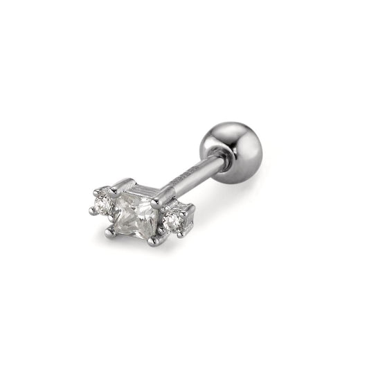 Piercing Silver Zirconia 3 Stones Rhodium plated