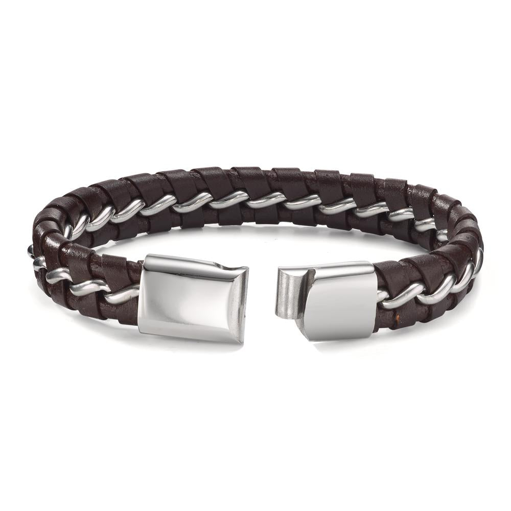 Armband Edelstahl, Leder