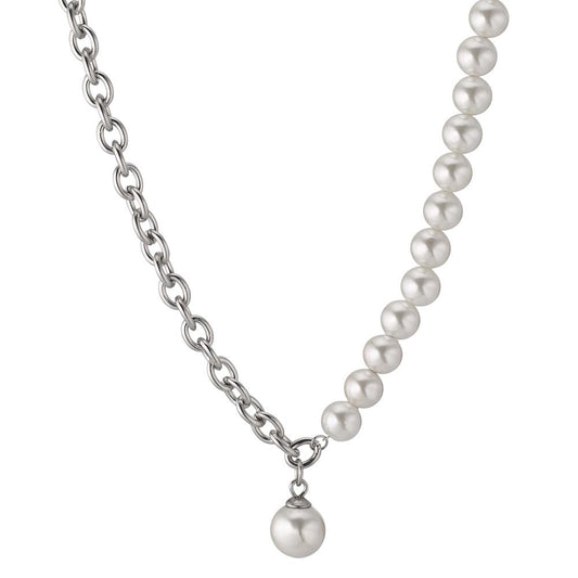 Necklace Stainless steel Shining pearls 45-50 cm