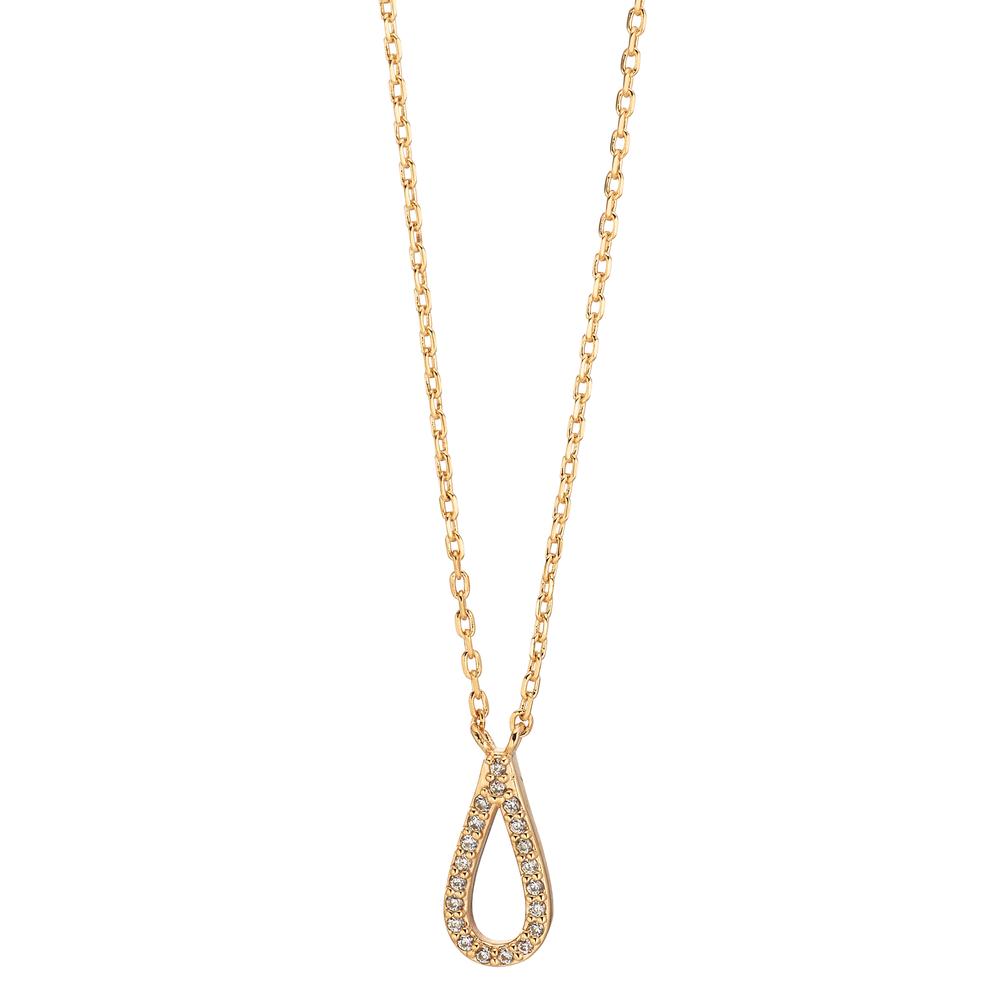 Collier Bronze Zircone 20 Pierres Plaqué or 40-45 cm