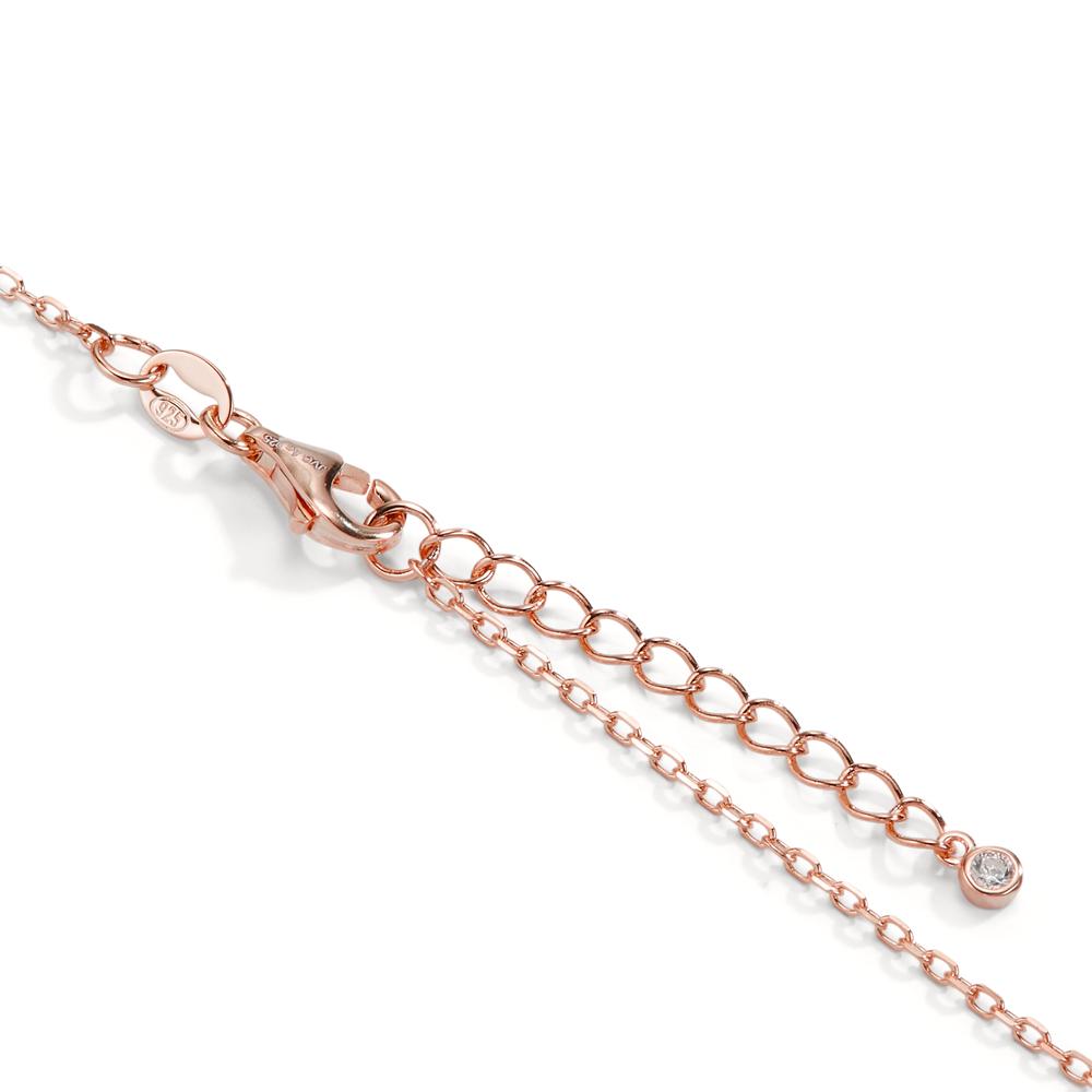 Collier Argent Zircone coloré rosé Plaqué or 42-45 cm Ø14 mm