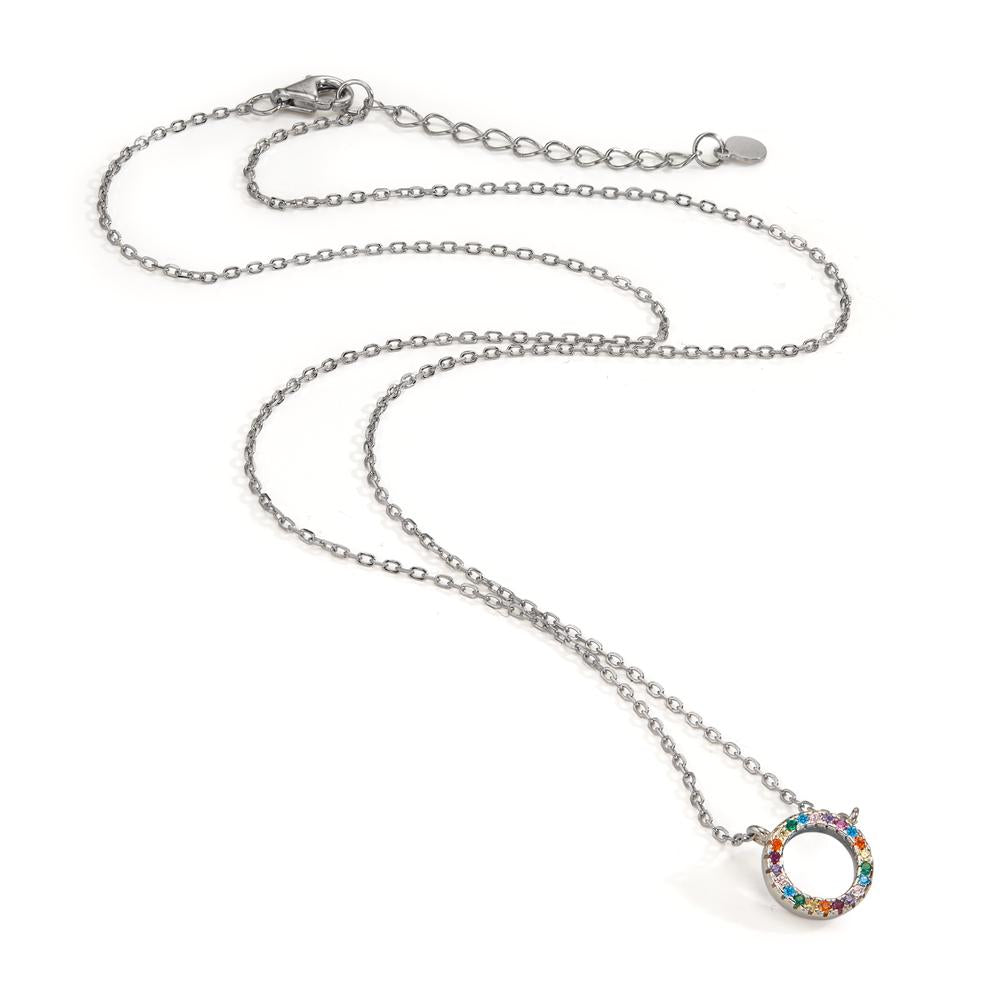 Collier Argent Zircone coloré Rhodié 42-45 cm Ø9 mm