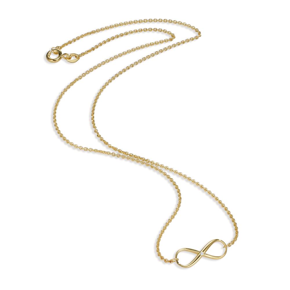 Collier 375/9 K Gelbgold Diamant 0.005 ct, w-pi1 Infinity