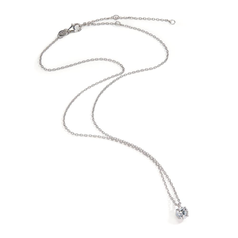 Collier Argent Zircone 6 mm Rhodié 38-45 cm Ø6 mm