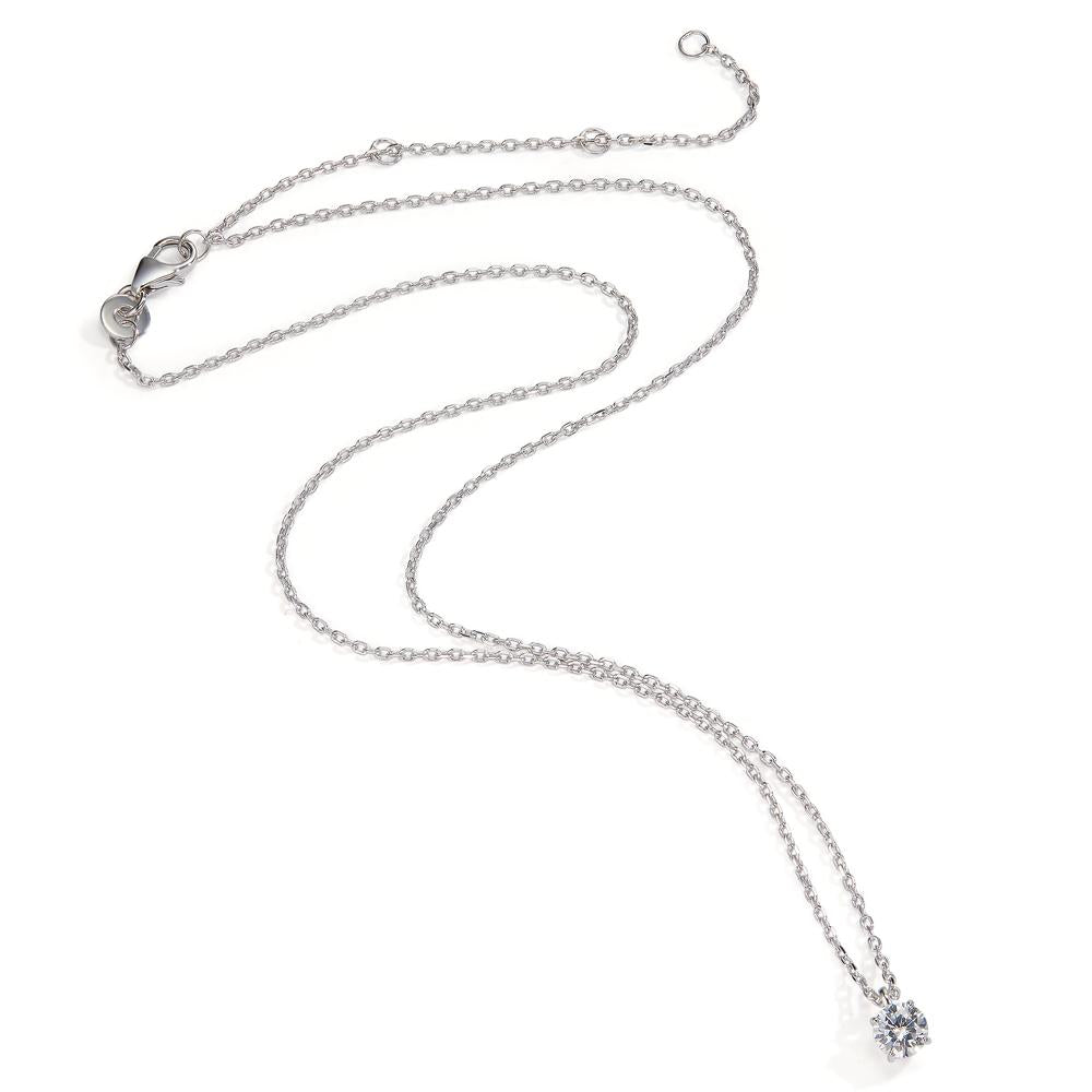 Collier Argent Zircone 5 mm Rhodié 38-45 cm