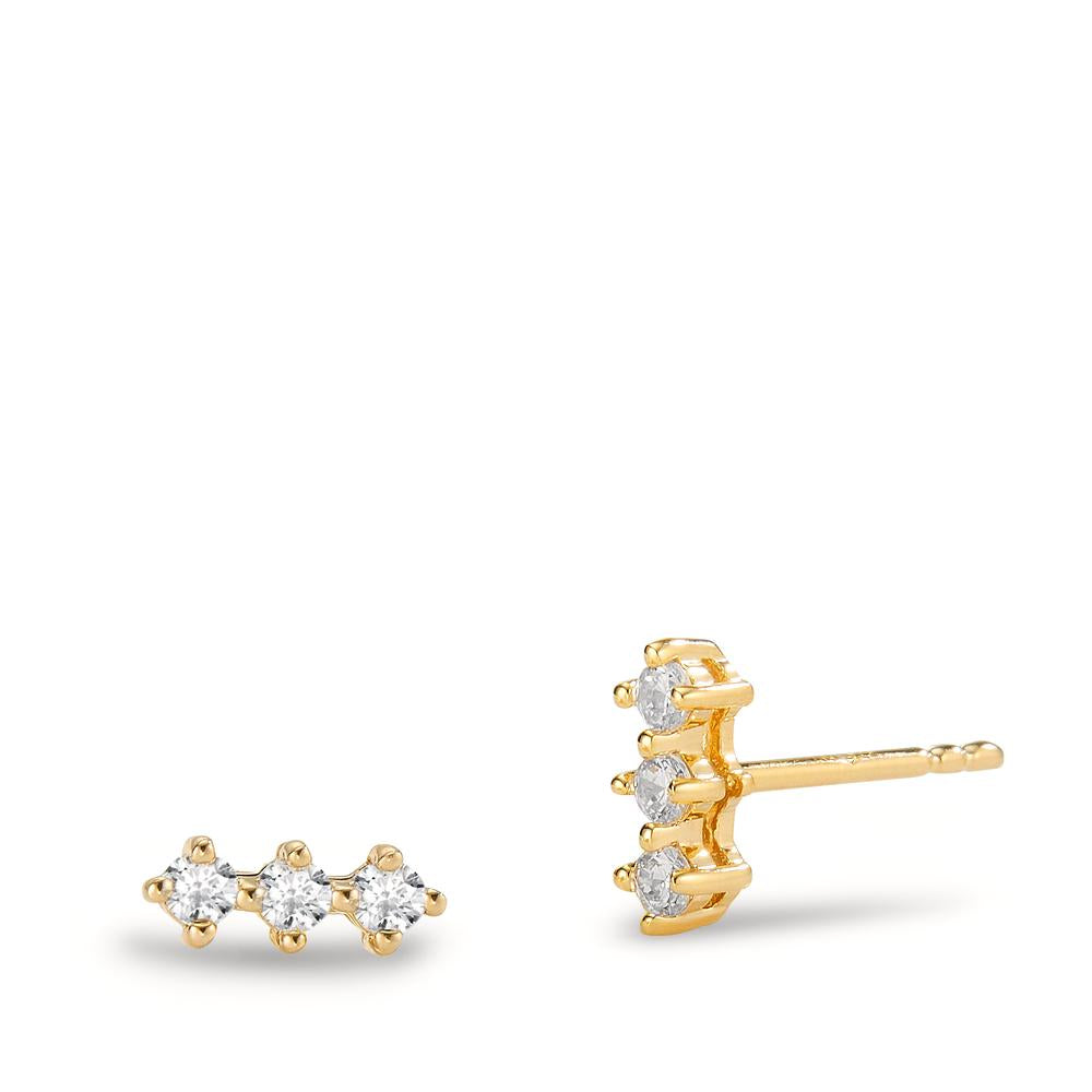 Stud earrings Bronze Zirconia 6 Stones