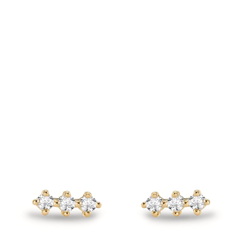 Stud earrings Bronze Zirconia 6 Stones