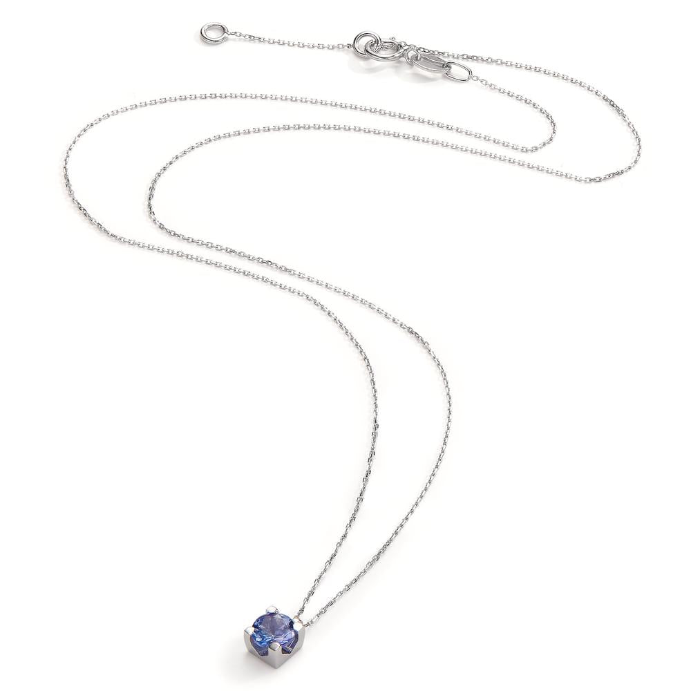 Collana Oro bianco 750/18 carati Tanzanite 0.48 ct 40-42 cm