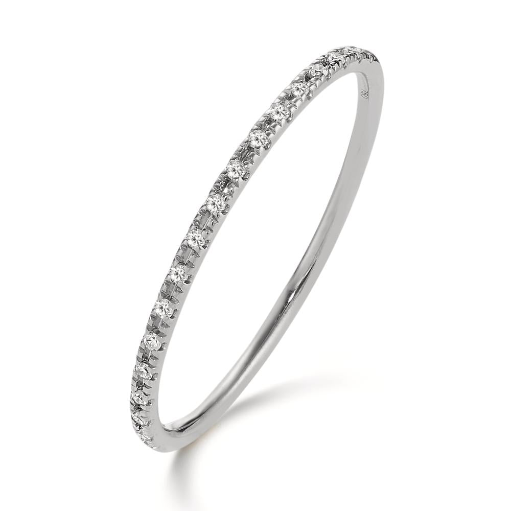 Bague d'éternité Or blanc 18K Diamant 0.04 ct, 18 Pierres, w-si