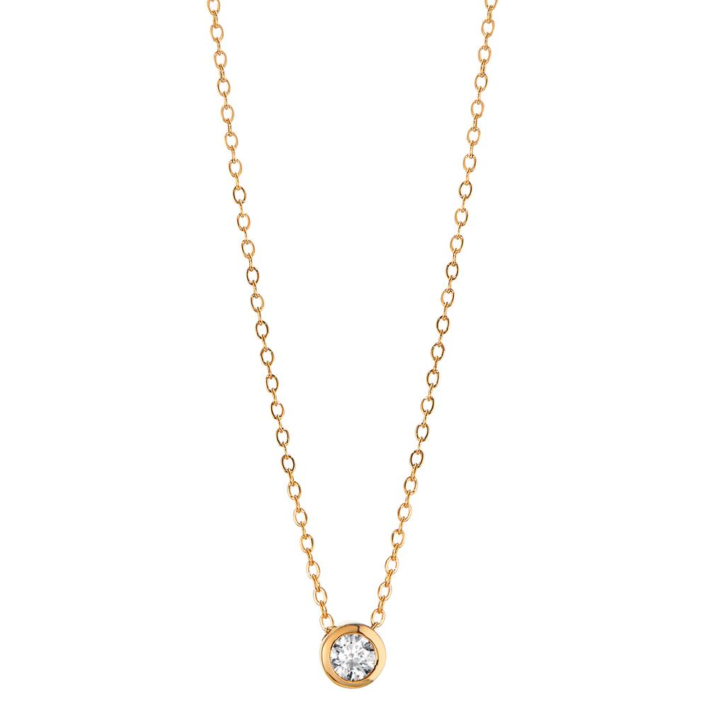 Collier Or jaune 18K Diamant 0.05 ct, w-si 40-42 cm