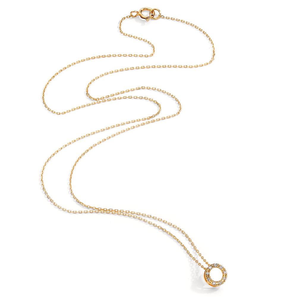 Collana Oro giallo 750/18 carati Diamante 0.018 ct, 9 pietra, w-si 42 cm