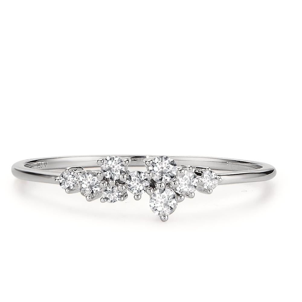 Fingerring 750/18 K Weissgold Diamant 0.15 ct, 9 Steine, w-si