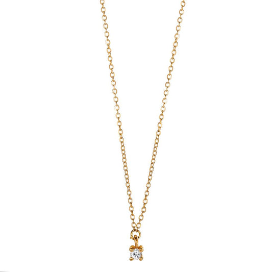 Collier Or jaune 18K Diamant 0.03 ct, w-si 40-42 cm