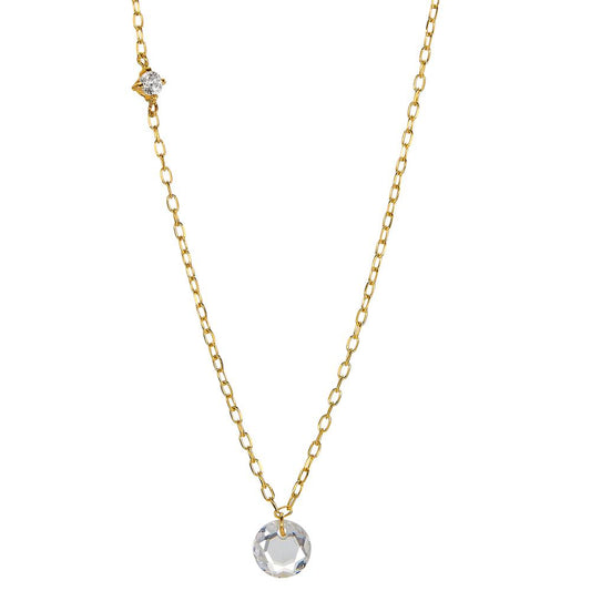 Collier Or jaune 18K Topaze 2 Pierres 40-42 cm