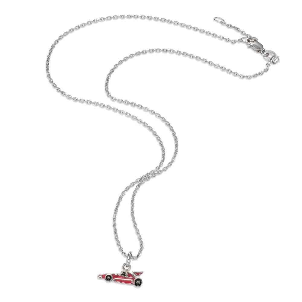 Chaînette avec pendentif Argent Rhodié Voiture de Course 38-40 cm