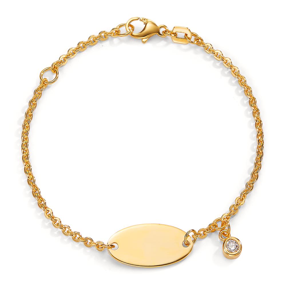 Engravable bracelet 9k Yellow Gold Zirconia 12-14 cm