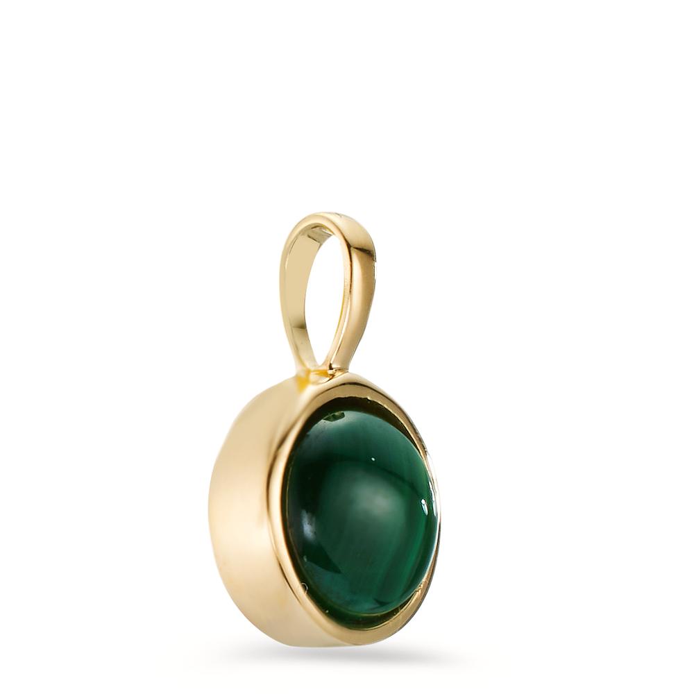 Ciondolo Oro giallo 375/9K Malachite Ø8 mm