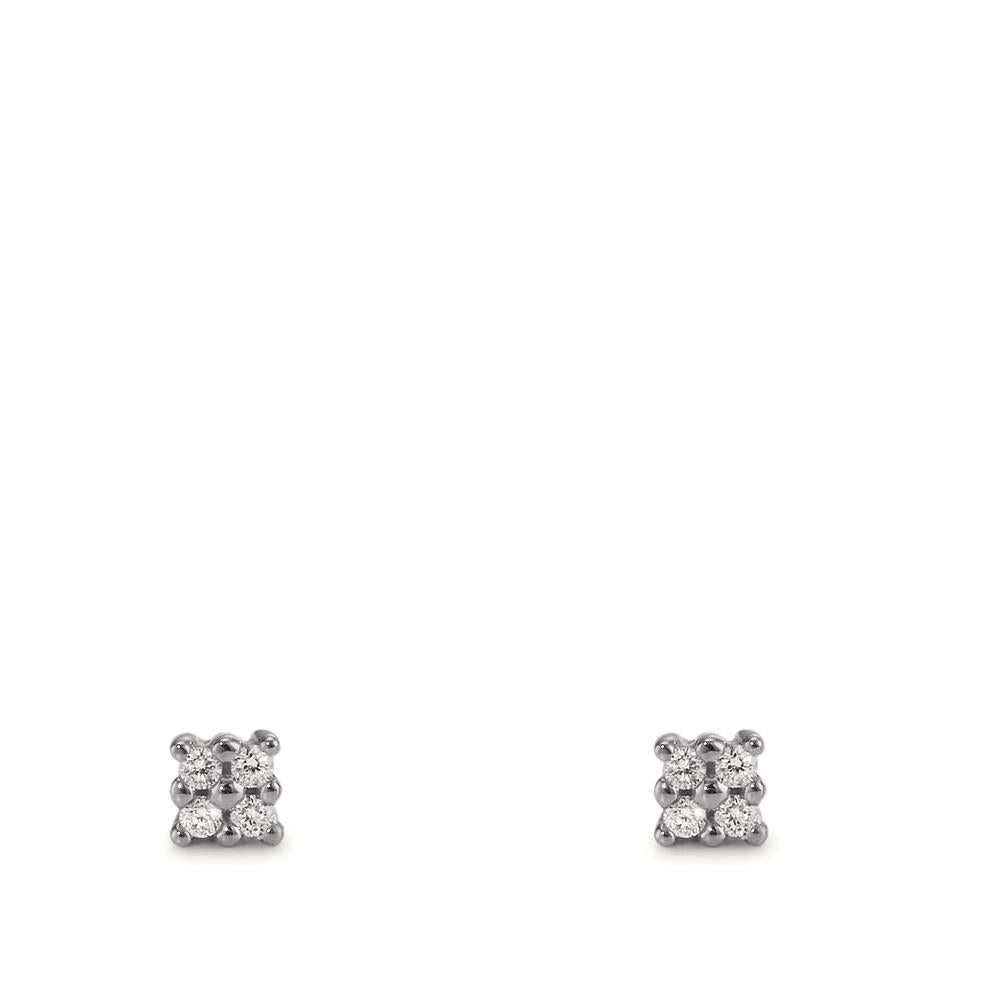 Pendientes 750/oro blanco de 18 quilates Diamante 0.04 ct, 8 piedras, p1 Ø2.7 mm