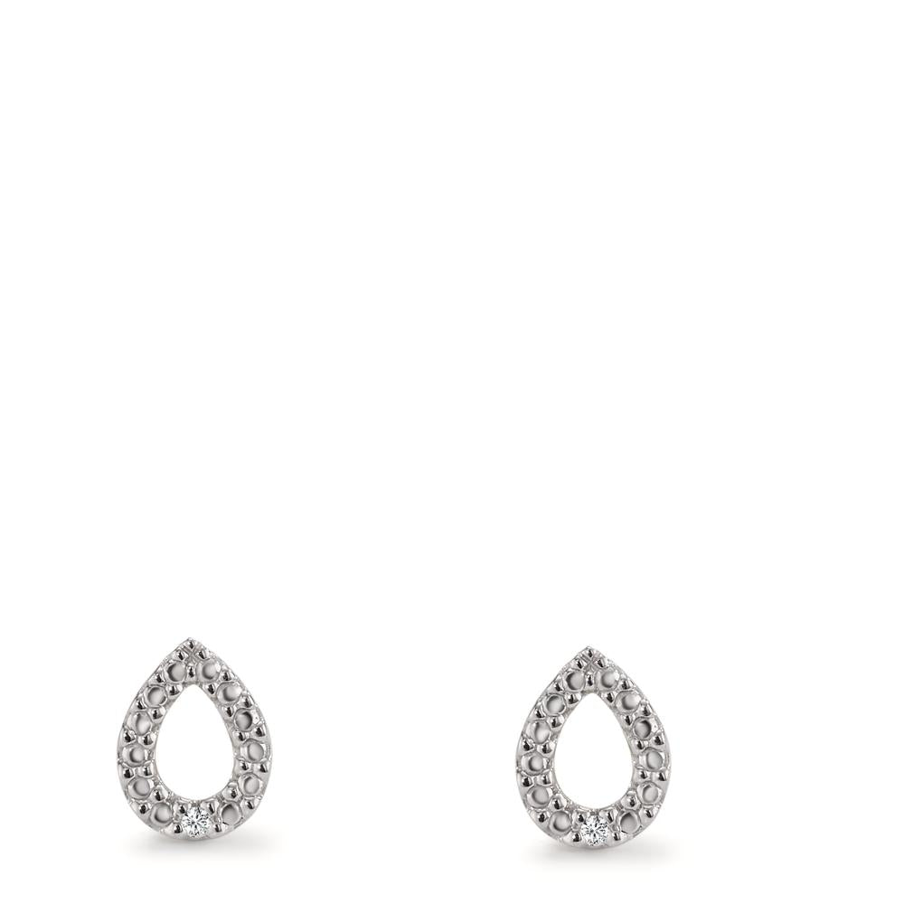 Pendientes 750/oro blanco de 18 quilates Diamante 0.01 ct, 2 piedras, p1